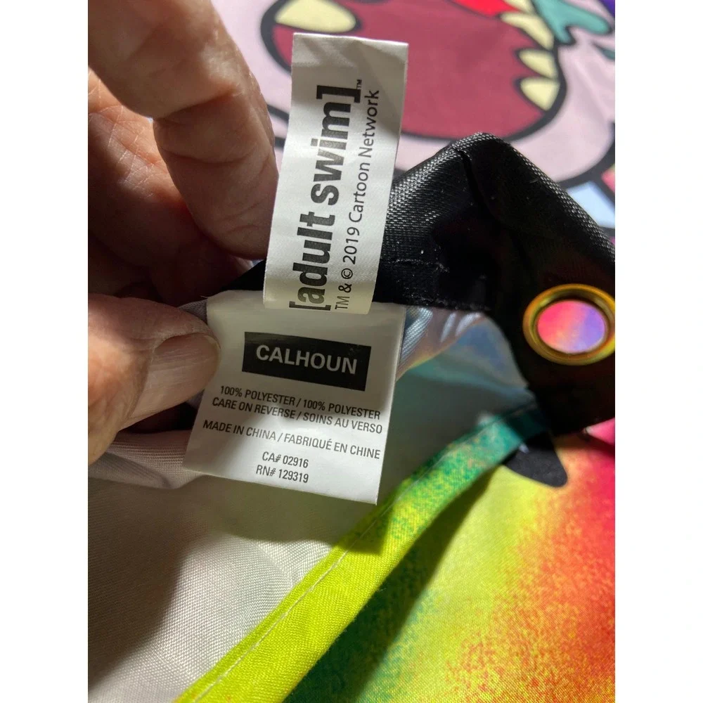 Calhoun Rick & Morty Flag Multicolor Lets Get Schwifty Tie Dye Adult Swim 30x50